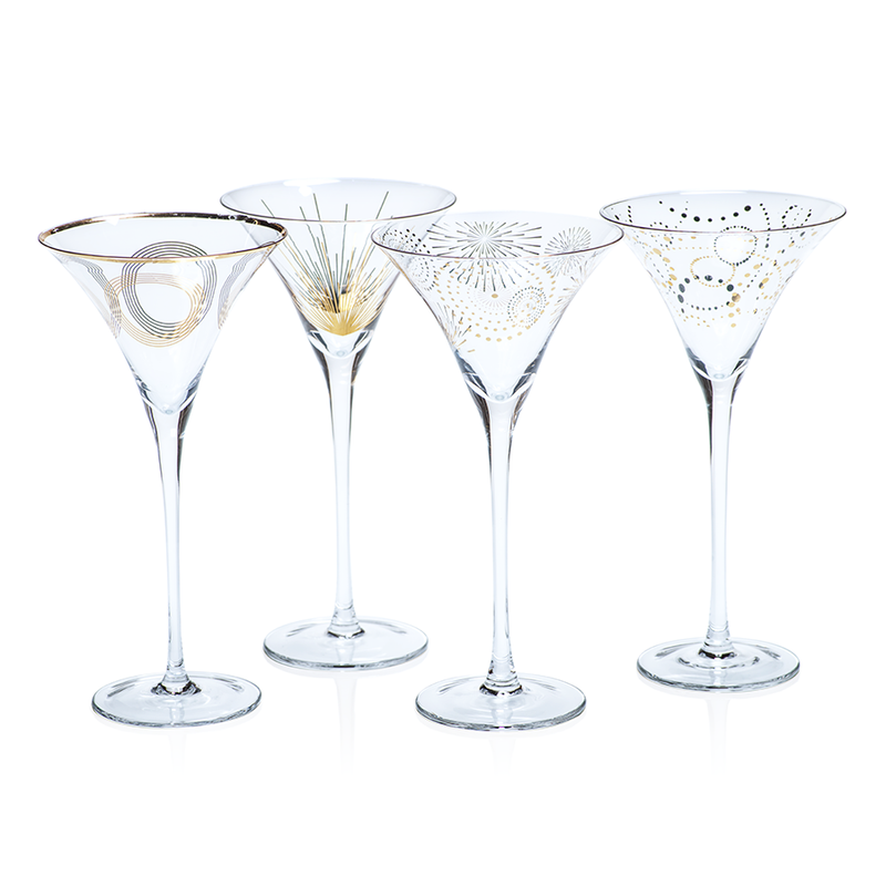 4 Piece Festivity Martini Glass Set