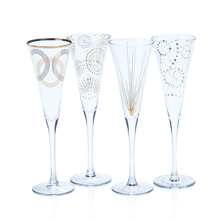 Festivity Champagne Flutes - Set of 4