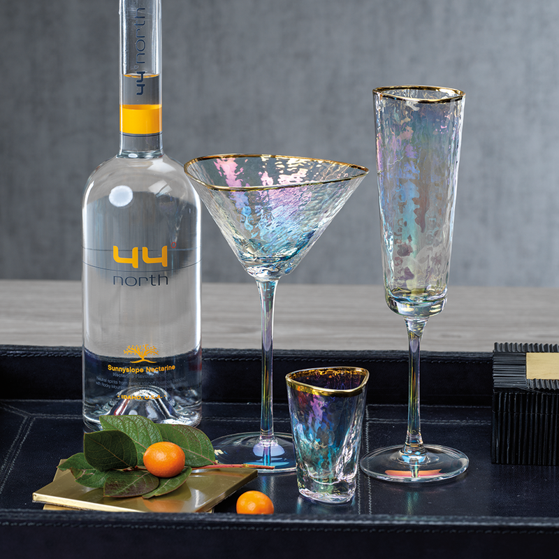 Aperitivo Triangular Drinkware - Luster with Gold Rim