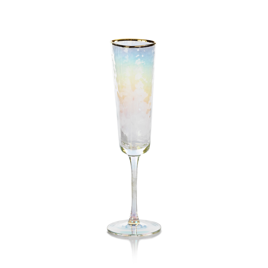 Aperitivo Triangular Champagne Flute - Luster w/Gld Rim