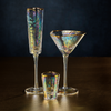 Aperitivo Triangular Drinkware - Luster with Gold Rim