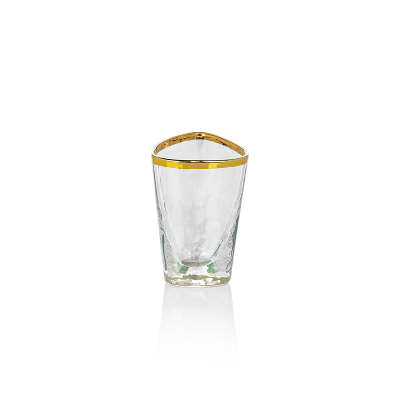 Aperitivo Triangular Drinkware - Luster with Gold Rim