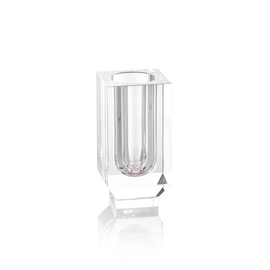 Carina Crystal Vase in Pink