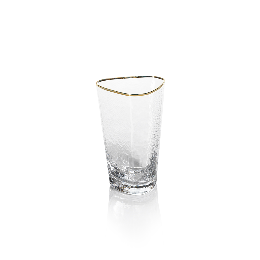 Kampari Triangular Highball Glasses w/ Gold Rim - Set of 4