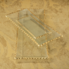 Clear Textured Rectangular Tray with Jagged Gold Rim