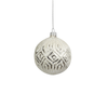 Glittered Silver Glass Ornaments - Set of 6