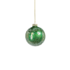 Sugared Shiny Green Glass Ornaments - Set of 6