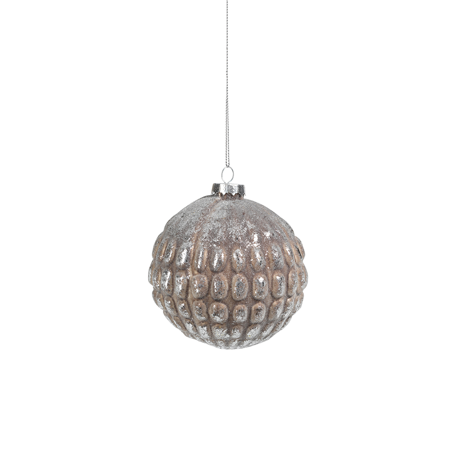 Silver & Gray Glass Ball Ornament