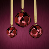 Circular Pattern Burgundy Glass Ball Ornament-3"