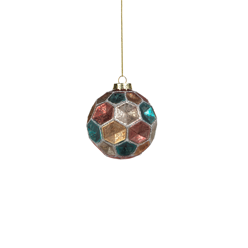 Dimpled Shade Multi-colored Glass Ball Ornaments - Set of 6