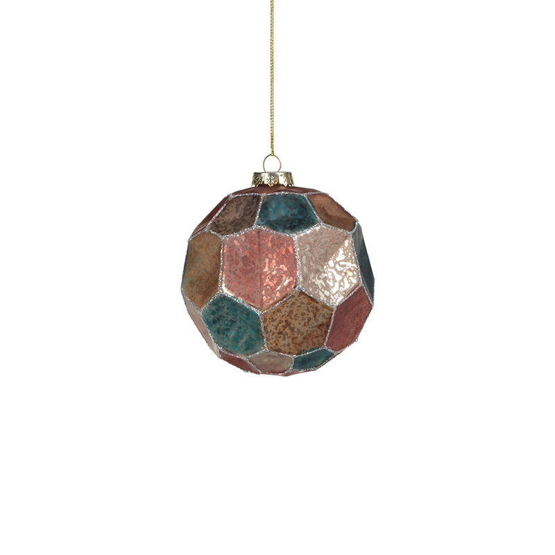 Dimpled Shade Multi-colored Glass Ball Ornaments - Set of 6