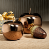 Glazed Decorative Ceramic Apple - Dark Gold in Various Sizes