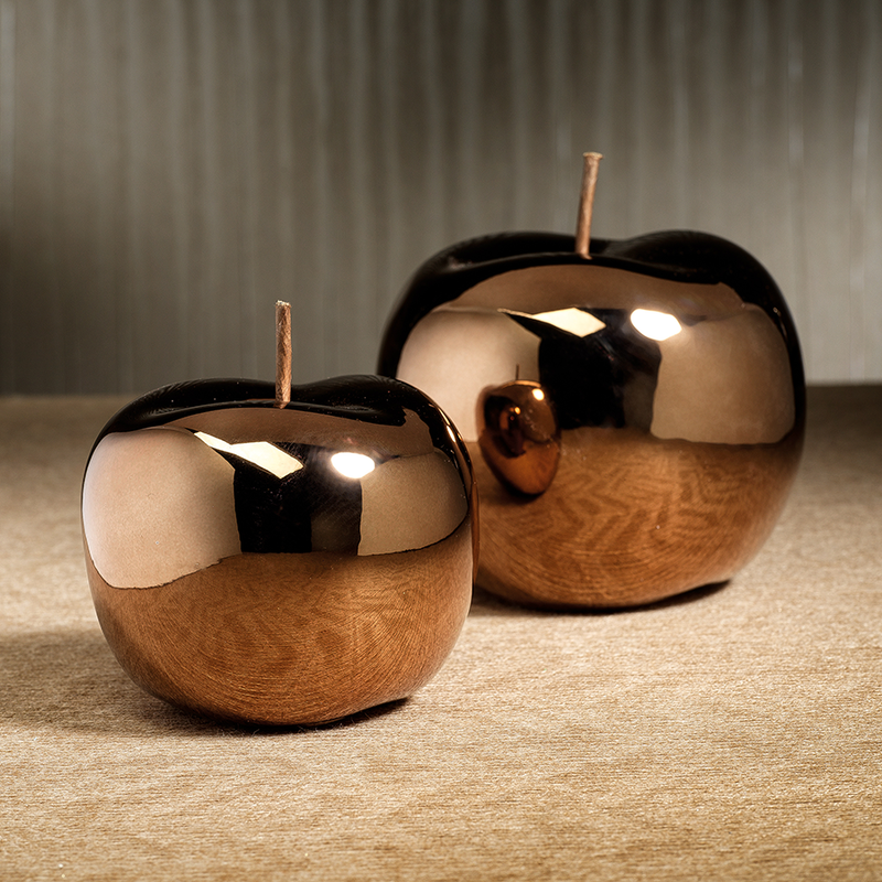 Glazed Decorative Ceramic Apple - Dark Gold in Various Sizes