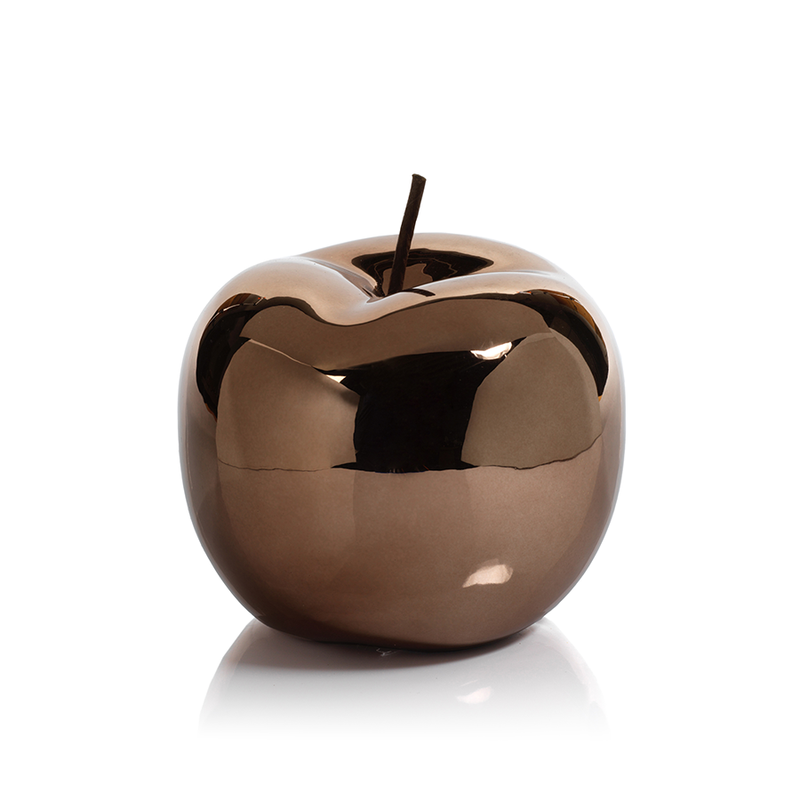 Glazed Decorative Ceramic Apple - Dark Gold in Various Sizes