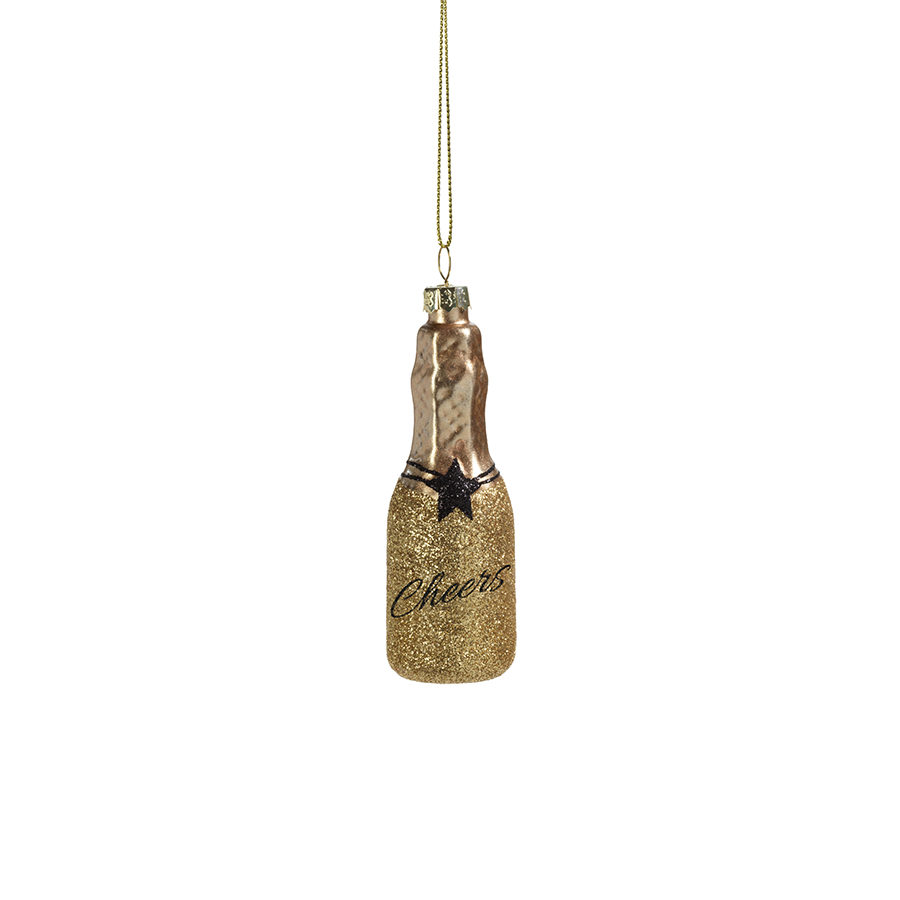 Celebration Bottle Ornament - Gold