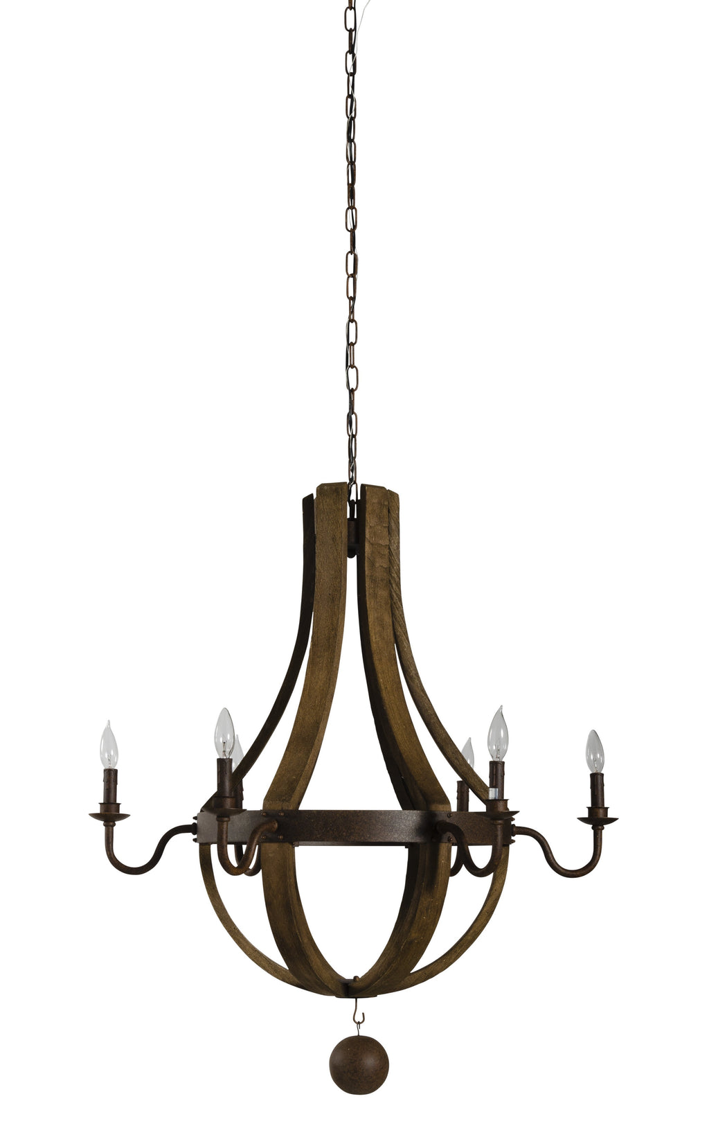 Wood Barrel Chandelier