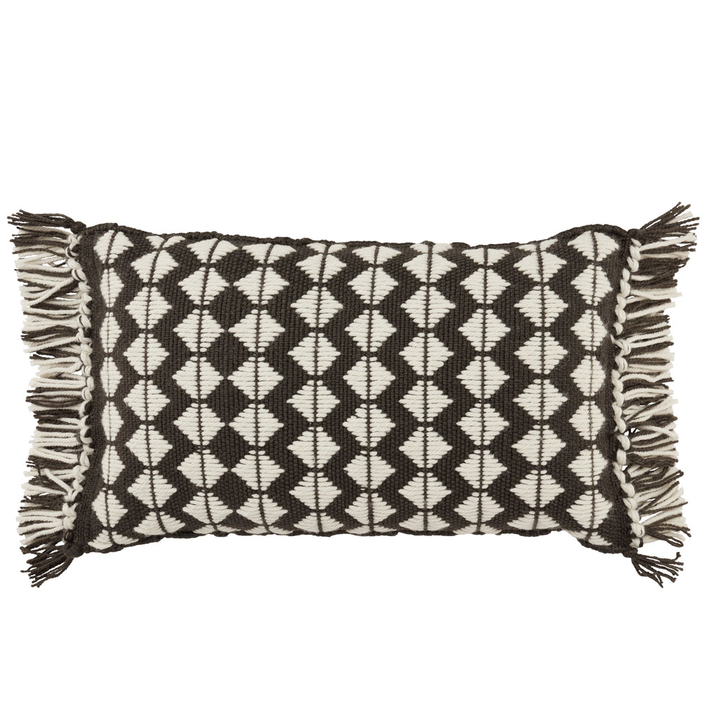 Chesa Perdita Indoor/Outdoor Black & Ivory Pillow 1