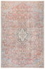 Foix Indoor/Outdoor Medallion Red & Light Blue Rug