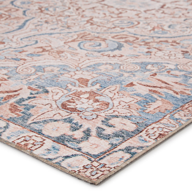 Annette Indoor/ Outdoor Medallion Blue/ Light Pink Rug