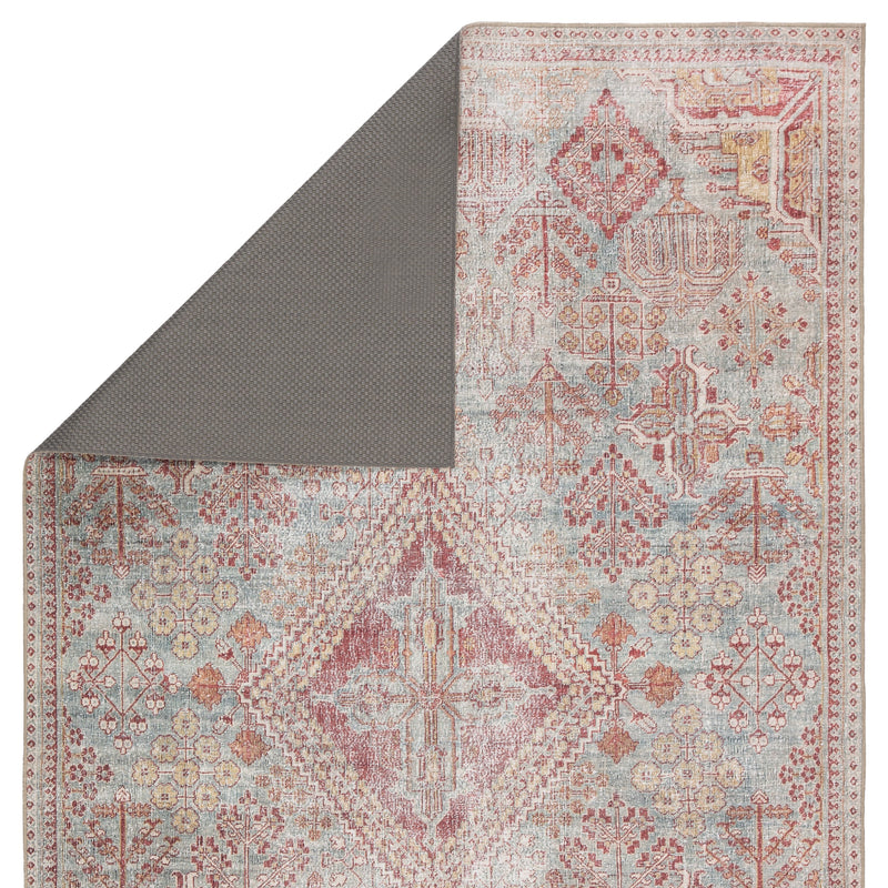 Kendrick Indoor/Outdoor Medallion Sky Blue & Pink Rug