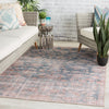 Bardia Indoor/Outdoor Oriental Blue & Light Pink Rug