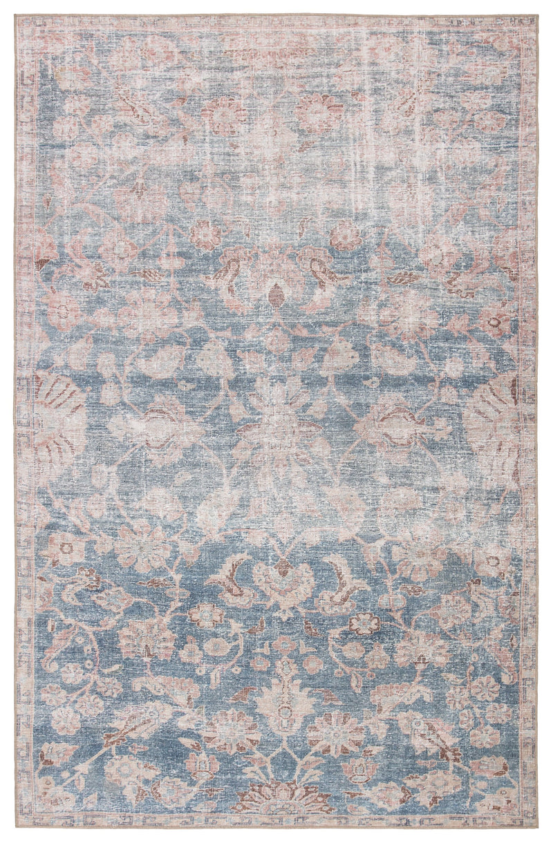 Bardia Indoor/Outdoor Oriental Blue & Light Pink Rug