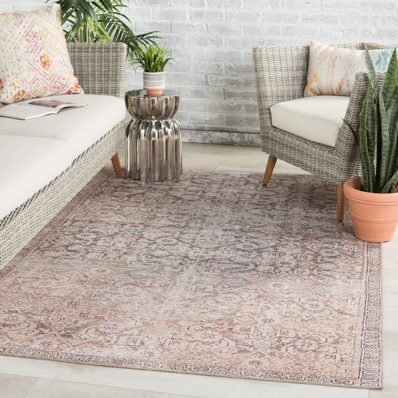 Atkins Indoor/Outdoor Trellis Peach & Blue Rug