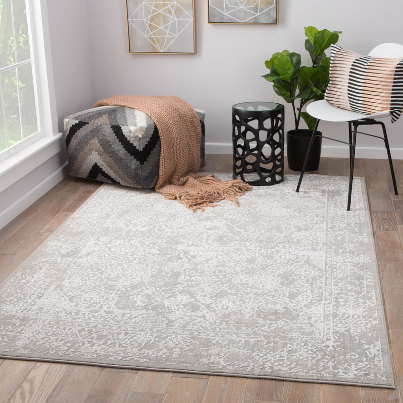 Lianna Abstract Gray & White Area Rug design by Jaipur Living