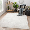 Lianna Abstract Silver & White Area Rug