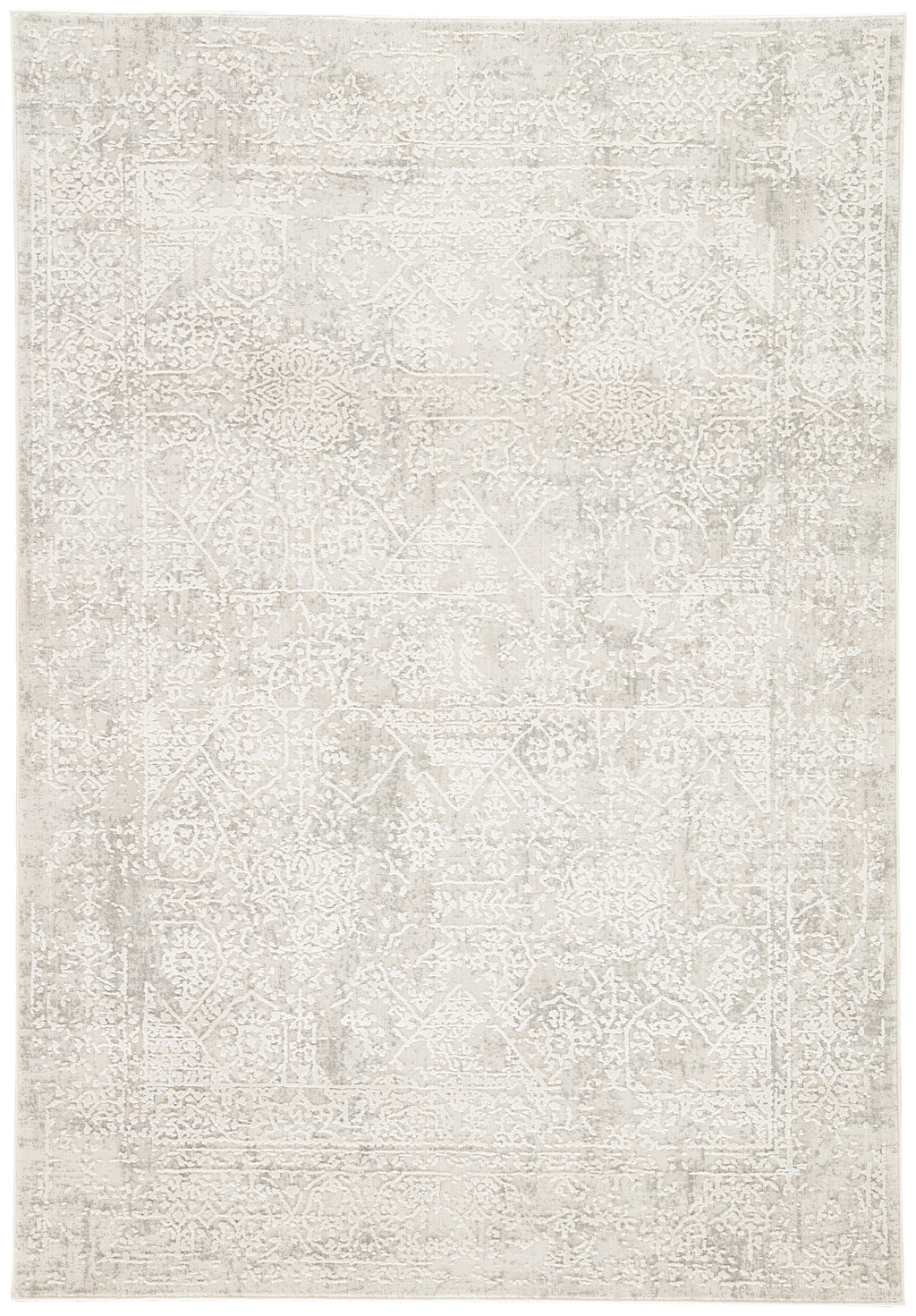 Lianna Abstract Silver & White Area Rug