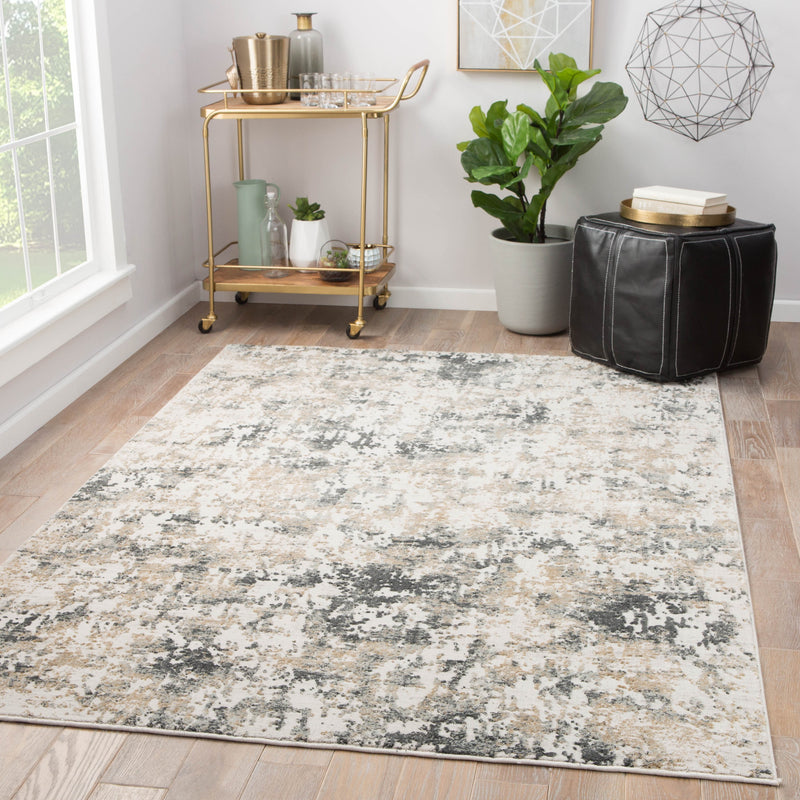 Arvo Abstract White & Dark Gray Area Rug design by Jaipur Living