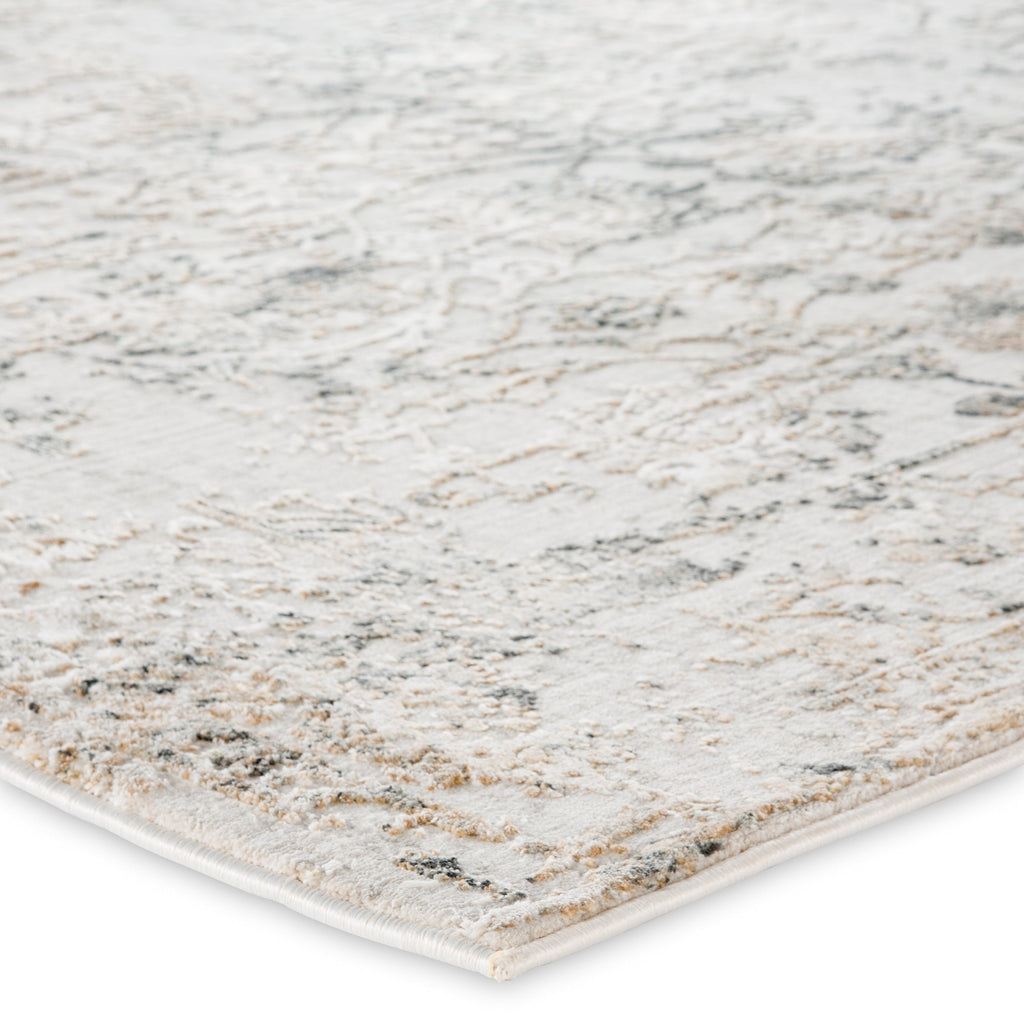 Clara Floral Rug in White Sand & Castlerock design by Jaipur Living