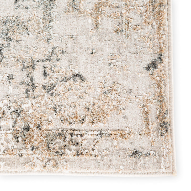 Clara Floral Rug in White Sand & Castlerock design by Jaipur Living