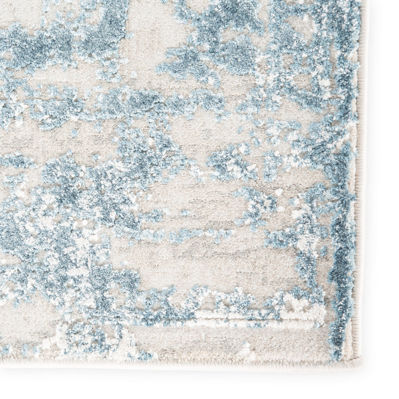 Clara Floral Silver & Blue Area Rug