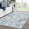 Clara Floral Silver & Blue Area Rug