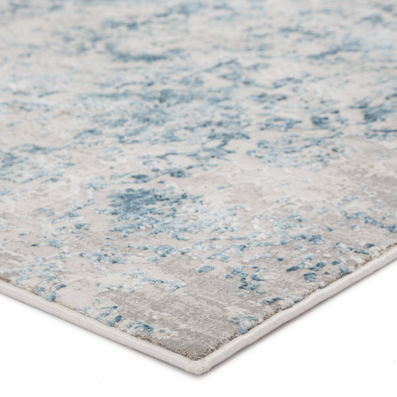 Siena Damask Blue & Ivory Area Rug