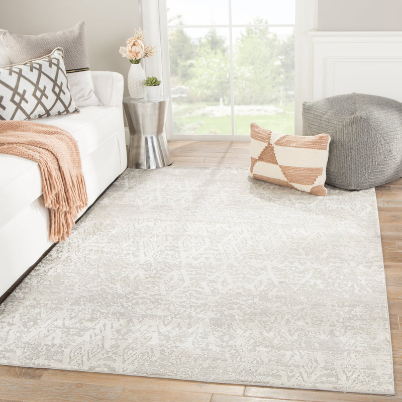 Kata Geometric Rug in Steeple Gray & Bone White design by Jaipur Living