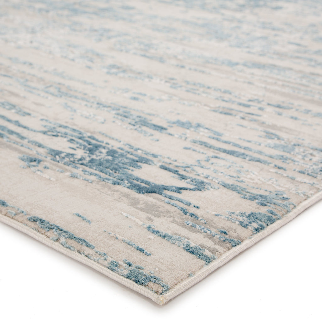 Celil Abstract Ivory & Blue Area Rug