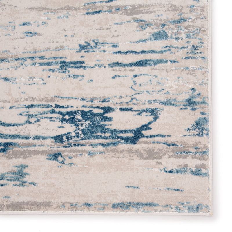 Celil Abstract Ivory & Blue Area Rug