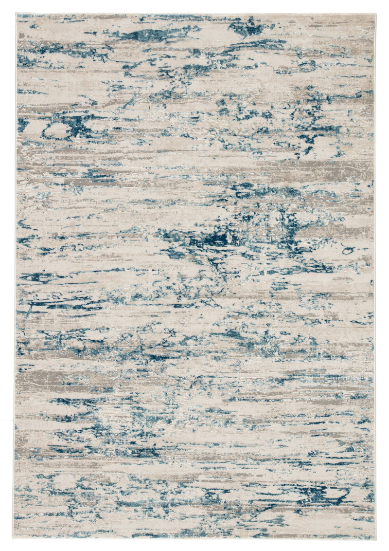 Celil Abstract Ivory & Blue Area Rug