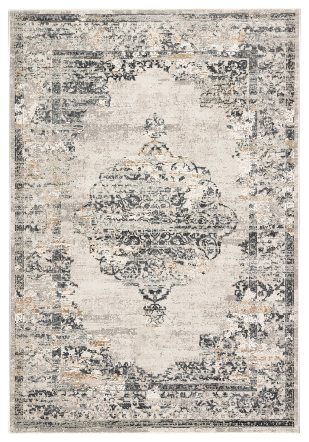 Talia Medallion Gray & Ivory Area Rug