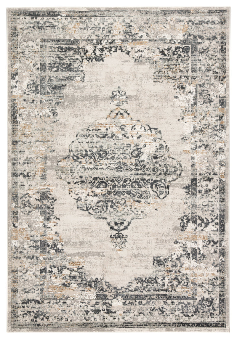 Talia Medallion Gray & Ivory Area Rug