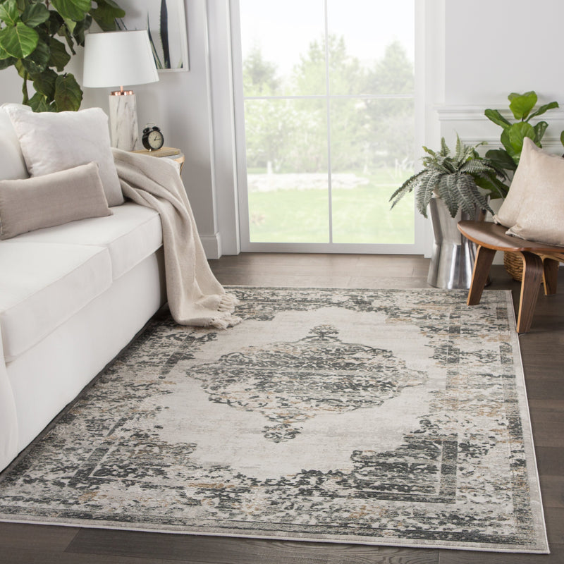 Talia Medallion Gray & Ivory Area Rug