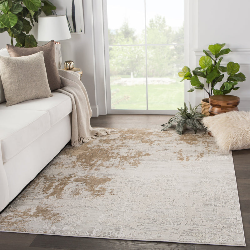 Resa Abstract Gray & Gold Area Rug