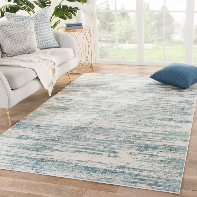 Heaston Abstract Blue & Ivory Area Rug