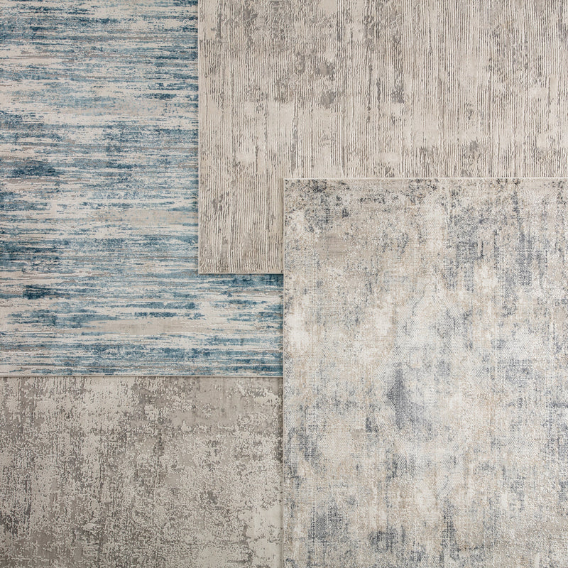 Heaston Abstract Blue & Ivory Area Rug