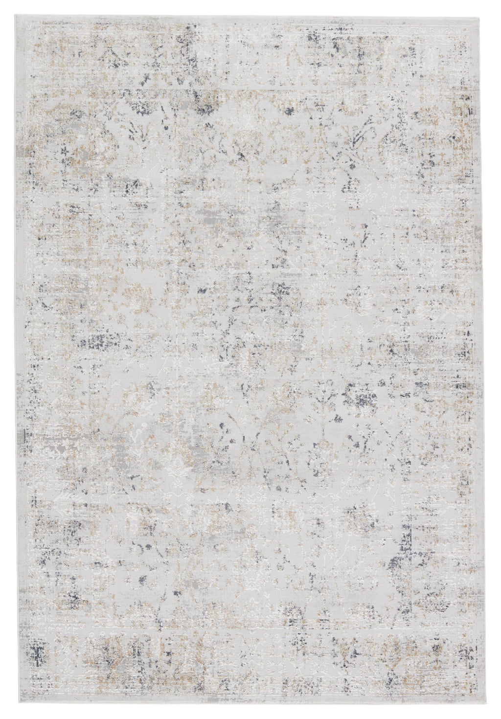 Cirque Vida Light Gray & Gold Rug 1