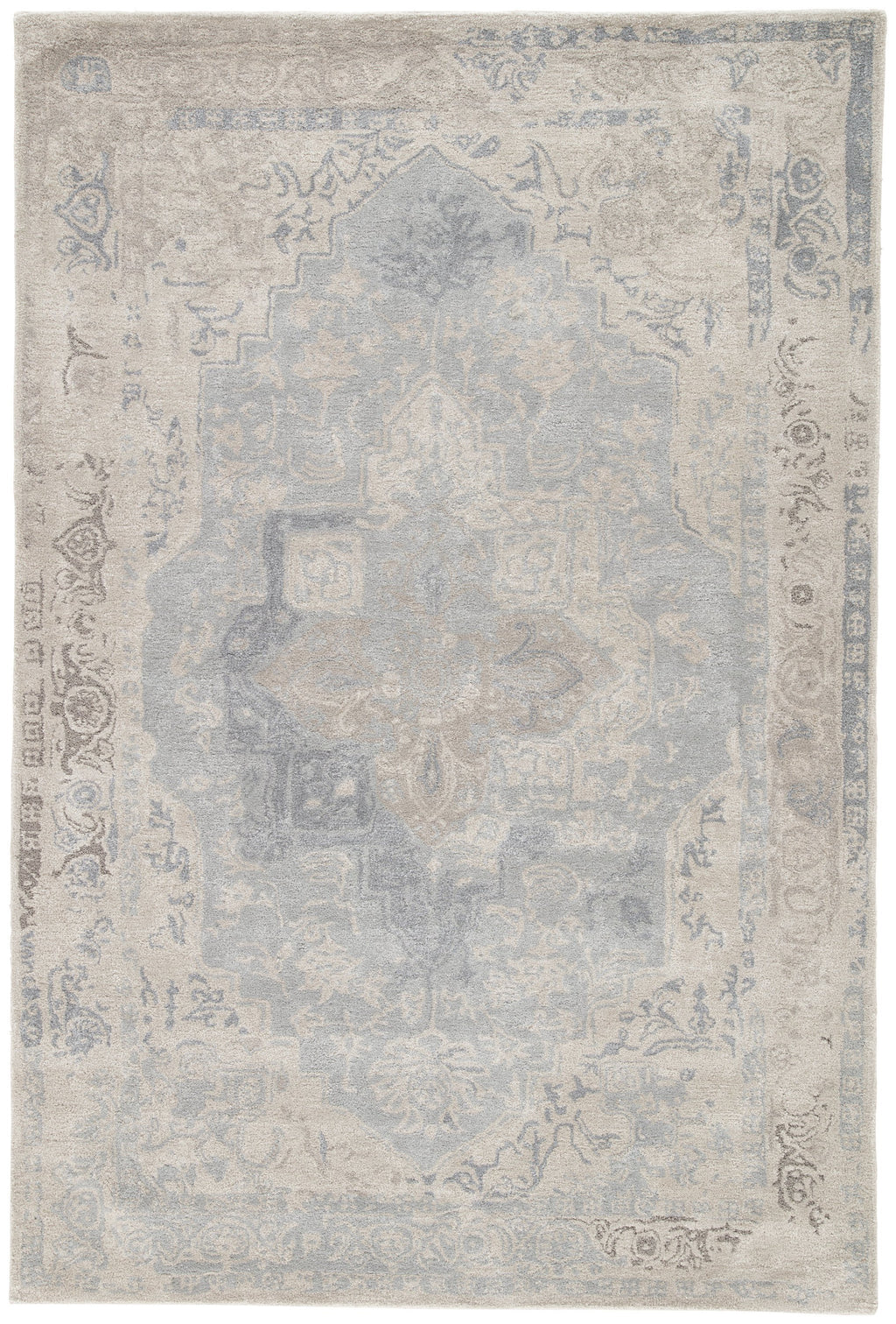 Bronde Handmade Medallion Gray & Light Blue Area Rug