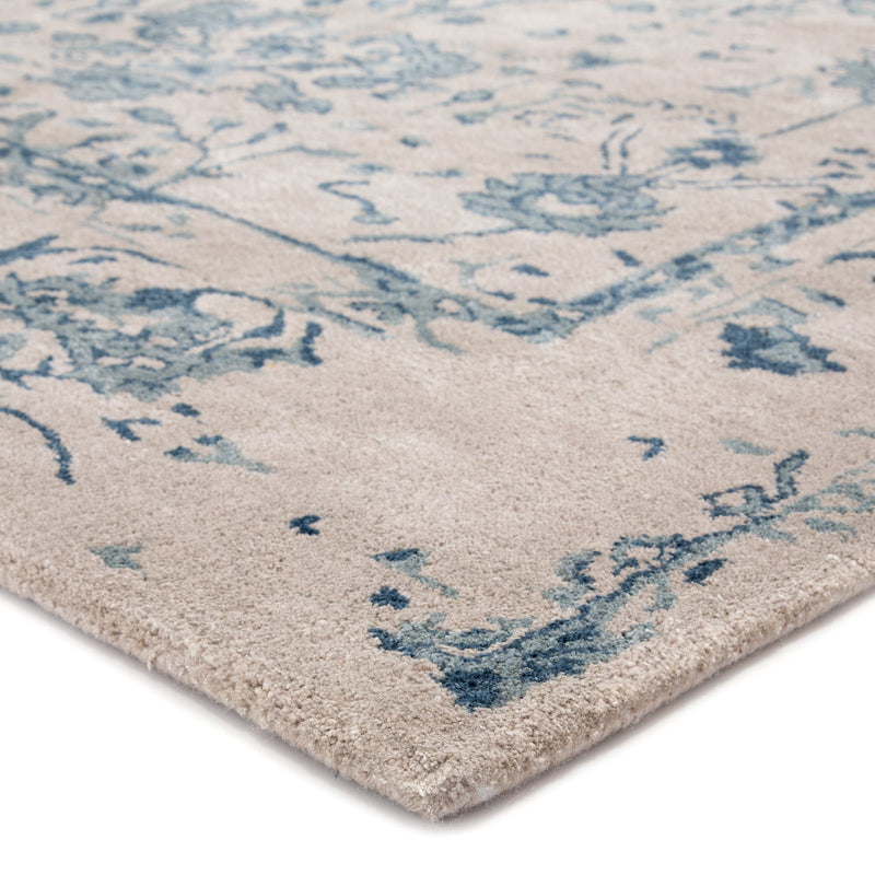 Margate Handmade Oriental Light Gray & Blue Area Rug