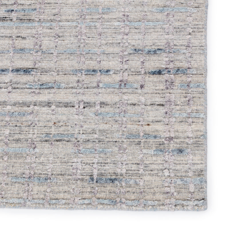 Clamor Thaddea Hand Knotted Light Gray & Blue Rug 4